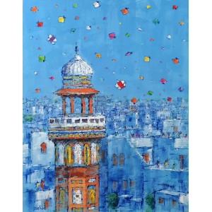 Zahid Saleem, 36 x 48 Inch, Acrylic on Canvas, Cityscape Painting, AC-ZS-178